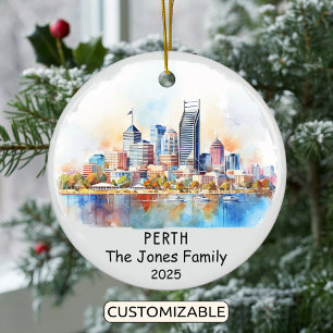 Personlig Perth Ornament, Australien Julgransprydnad Keramik