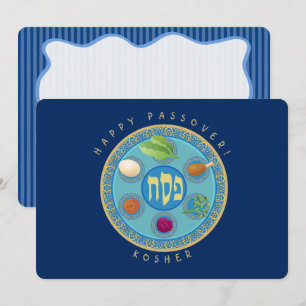 Personlig Pesach Seder Tallrik Kosher Passover Anteckningskort