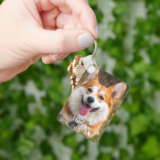 Personlig Pet 2-nyckelkedja för foto-Hund älskare Nyckelring (Hand)