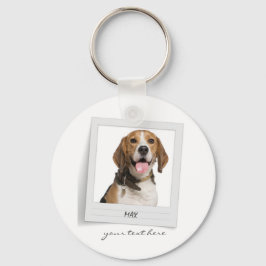 Personlig Pet Beagle Birthday Photo Ram Namn Nyckelring