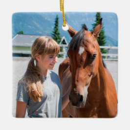Personlig Pet Best Horse Aldrig Photo Julgransprydnad Keramik