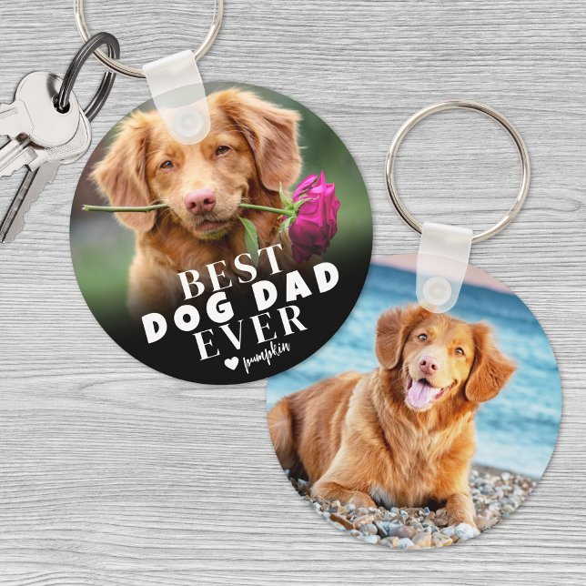 Personlig Pet Best Hund Pappa Photo Nyckelring (Personalized Pet Best Dog Dad Photo keychain)