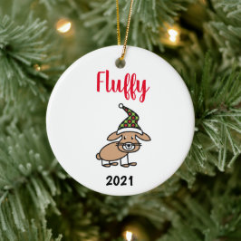 personlig pet bunny christmas keramisk ornament