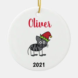personlig pet cat christmas julgransprydnad keramik