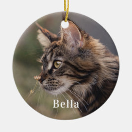 Personlig Pet Cat Photo jul Julgransprydnad Keramik