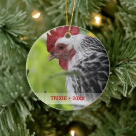 Personlig Pet Chicken Photo Julgran Julgransprydnad Keramik
