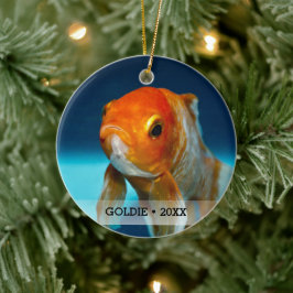 Personlig Pet Fish Photo Namn Julgran Julgransprydnad Keramik