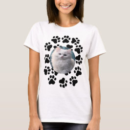Personlig Pet-foto med Tass avtryck Mönster T Shirt