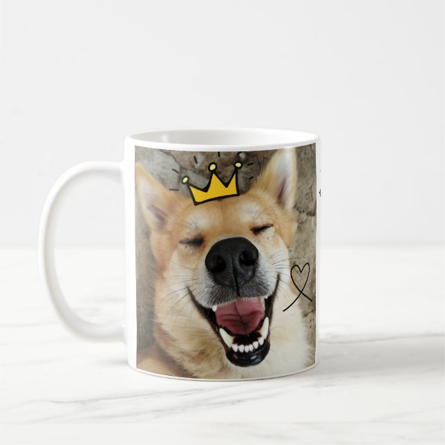 Personlig Pet-foto och Namn Hund Kaffemugg (Vänster)