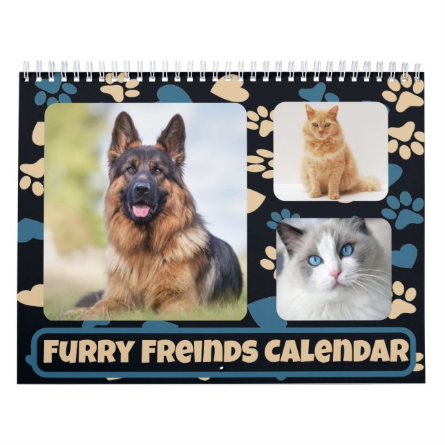 Personlig Pet-fotokalender Kalender (Omslag)