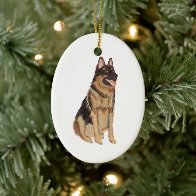 Personlig Pet German shepard Ceramic Ornament (Träd)
