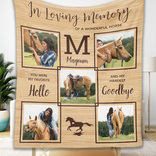 Personlig Pet Horse in Loving Memory Memorial Fleecefilt (Skapare uppladdad)