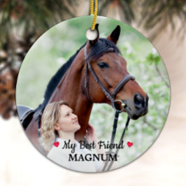 Personlig Pet Horse Lover mitt bästa vänfoto Julgransprydnad Keramik
