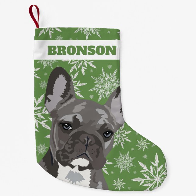 Personlig Pet-Hund| Fransk Bulldog Gift Liten Julstrumpa (Framsidan)