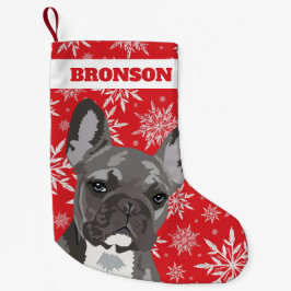Personlig Pet-Hund | Fransk Bulldog Gift Liten Julstrumpa