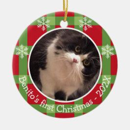Personlig Pet-jul Snowflake 2 Photo Julgransprydnad Keramik