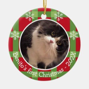 Personlig Pet-jul Snowflake 2 Photo Julgransprydnad Keramik