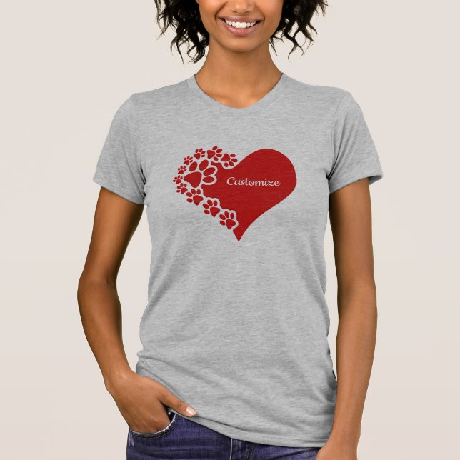 Personlig Pet Kärlek Heart T Shirt (Framsida)
