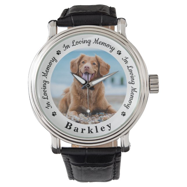 Personlig Pet Memorial Anpassningsbar Hund Foto Armbandsur (Framsida)