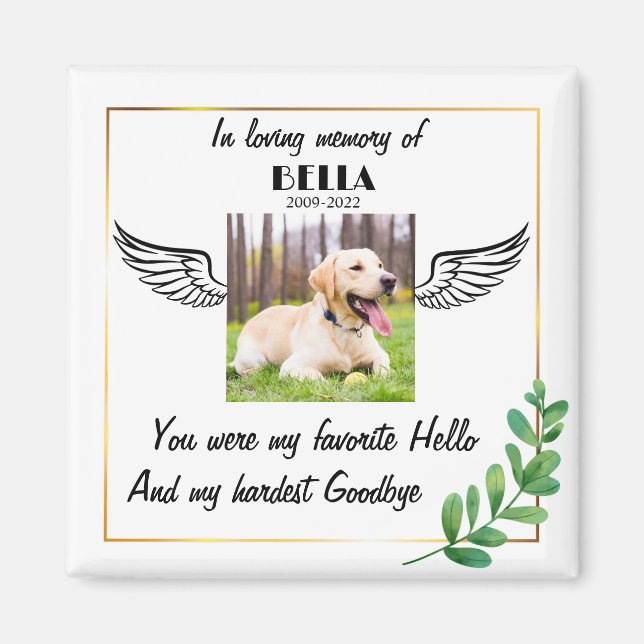 Personlig Pet Memorial Gift-förlust av hund Magnet (Framsidan)
