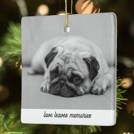 Personlig Pet Memorial Gift Hund Photo Cat Lover Julgransprydnad Keramik