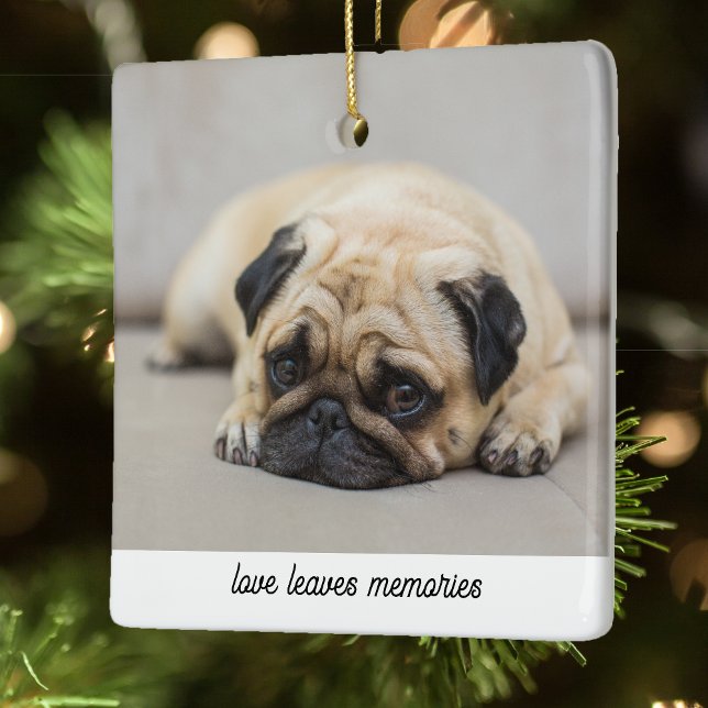 Personlig Pet Memorial Gift Hund Photo Cat Lover Julgransprydnad Keramik (Skapare uppladdad)