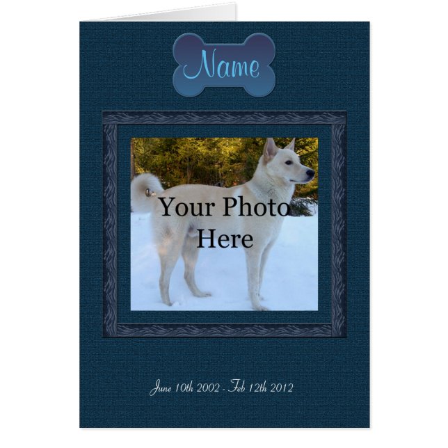 Personlig Pet Memorial Hälsningskort (Framsidan)