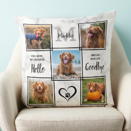 Personlig Pet Memorial Keepsak 5 Photo Collage Kudde