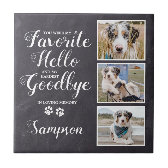 Personlig Pet Memorial Keepsaké Photo Collage Kakelplatta (Framsidan)