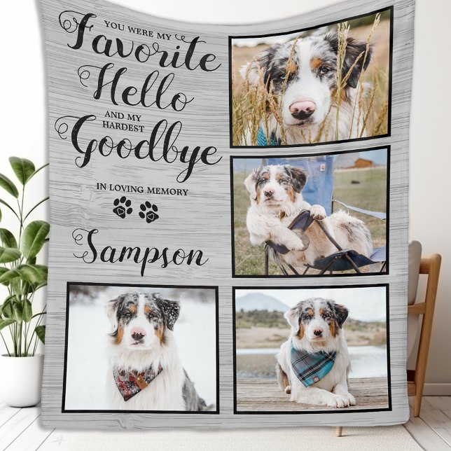 Personlig Pet Memorial Keepsaké Photo Fleecefilt (Skapare uppladdad)