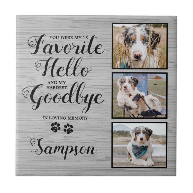 Personlig Pet Memorial Keepsaké Photo Kakelplatta (Framsidan)