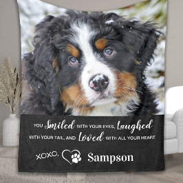 Personlig Pet Memorial Memory Photo Fleecefilt