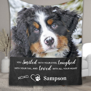 Personlig Pet Memorial Memory Photo Fleecefilt