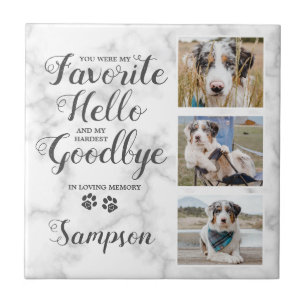 Personlig Pet Memorial Photo Collage Kakelplatta