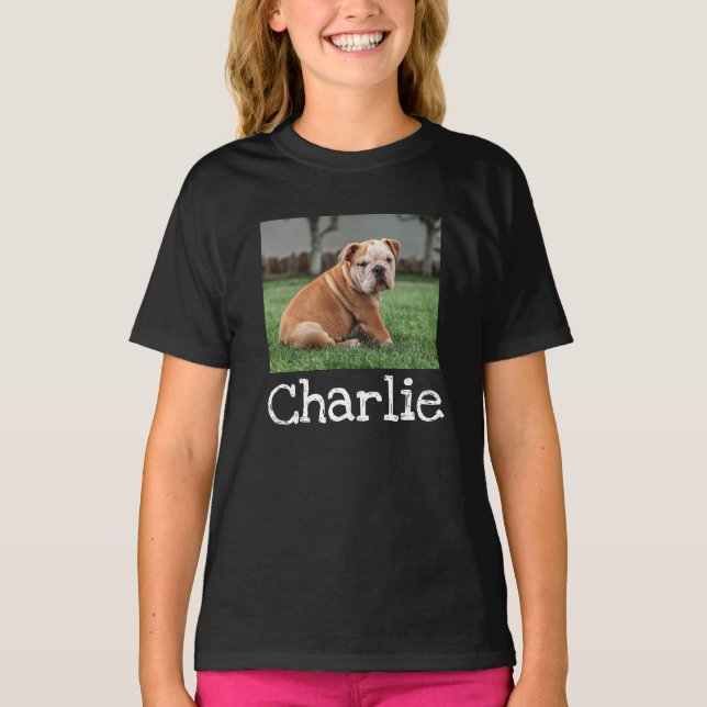 Personlig Pet Namn och Photo T-Shirt (Framsida)