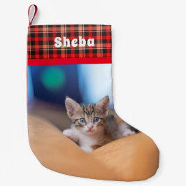 Personlig Pet Namn Photo Red Play Liten Julstrumpa