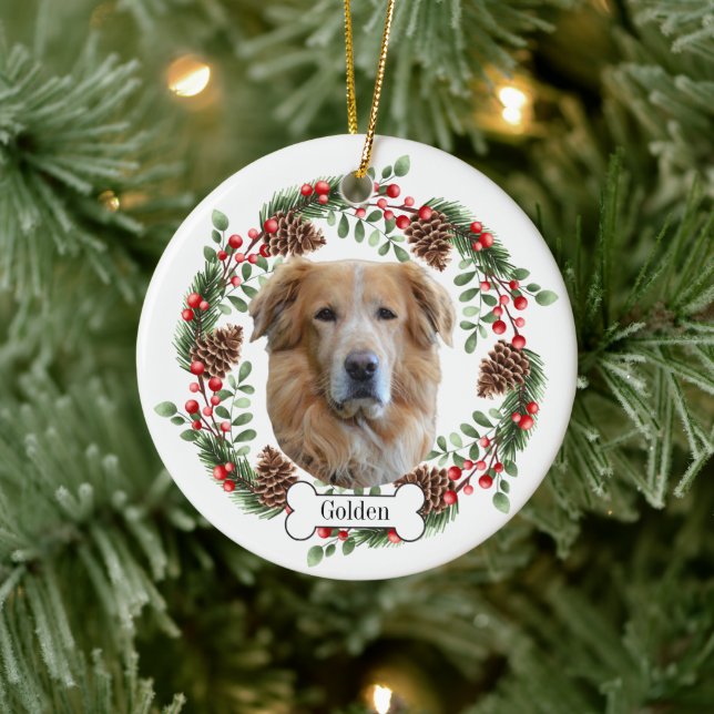 personlig Pet Ornament för guldhämtare hund (Träd)