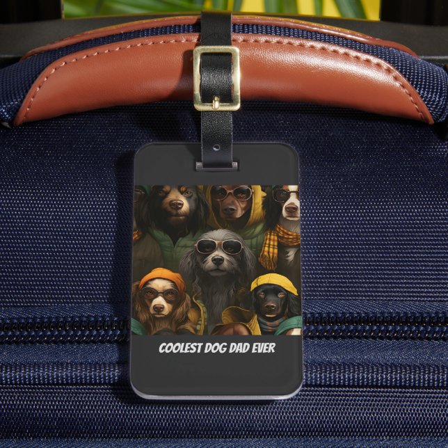"Personlig Pet Owner Luggage Tag - Kol Hund Bagagebricka (Framsida Insitu 2)