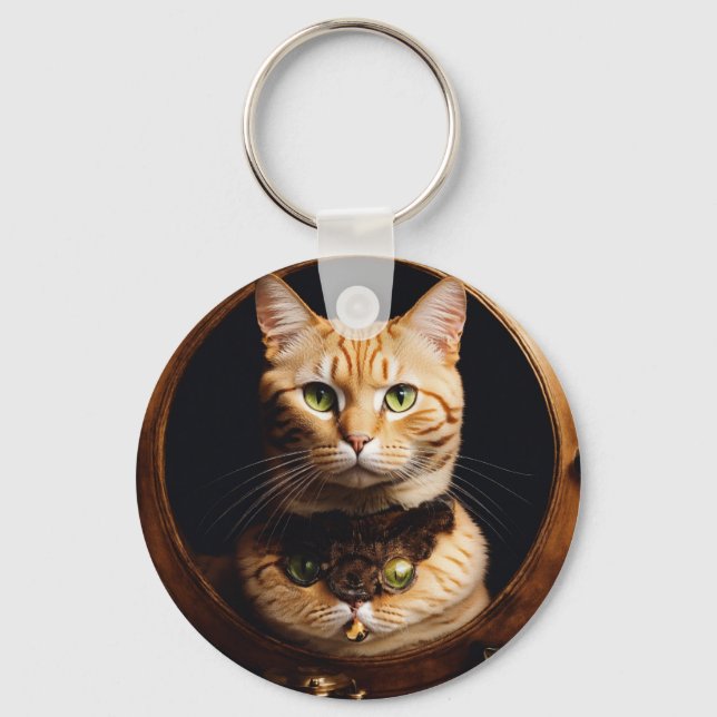 Personlig Pet Photo Cat Lover Keepsak Keychain Nyckelring (Framsida)