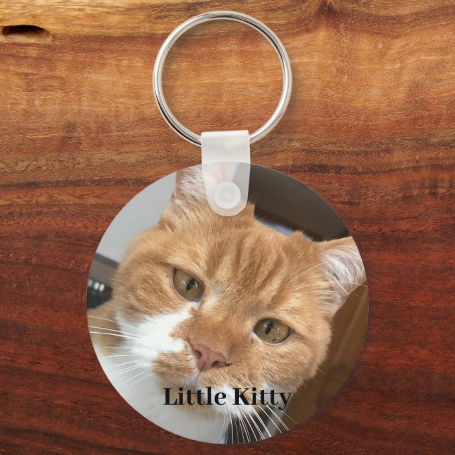 Personlig Pet Photo Cat Lover Keepsak Keychain Nyckelring (Framsida)