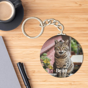 Personlig Pet Photo Cat Lover Keepsak Nyckelring