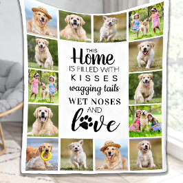 Personlig Pet Photo Collage Hund älskare Fleecefilt