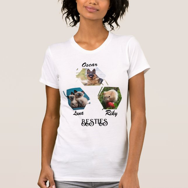 Personlig Pet Photo Collage T Shirt (Framsida)