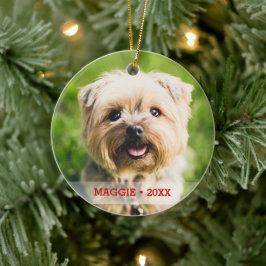 Personlig Pet Photo Dubbla Sided Julgran Julgransprydnad Keramik