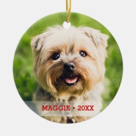 Personlig Pet Photo Dubbla Sided Julgran Julgransprydnad Keramik