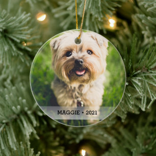 Personlig Pet Photo Dubbla Sided Julgran Julgransprydnad Keramik