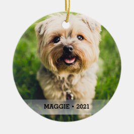 Personlig Pet Photo Dubbla Sided Julgran Julgransprydnad Keramik