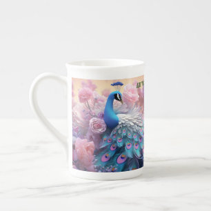 Personlig Pet Photo: Elegant & Colorful Peacock Benporslin Mugg