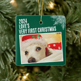 Personlig Pet Photo First jul-Anpassningsbar Julgransprydnad Keramik