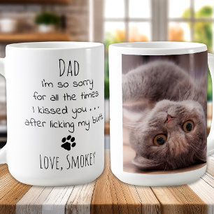 Personlig Pet Photo Funny Cat Pappa Kaffemugg